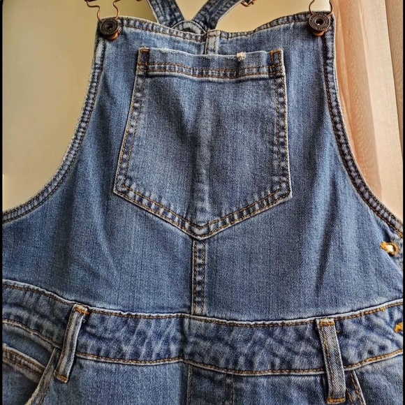 NWOT Denim & Co. Ripped Denim Overall Bib Jeans - Picture 2 of 6